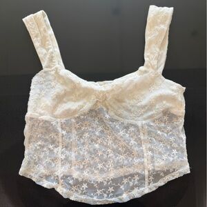 Kimchi Blue White Lace Crop Top